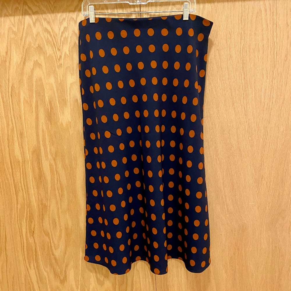 Halogen Polka-dot Pull-On Midi Skirt Sz L